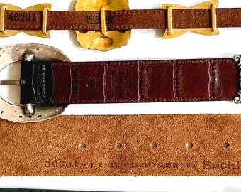 ヴィンテージ装飾レザーベルト：80年代～90年代のウエスタンスタッズ