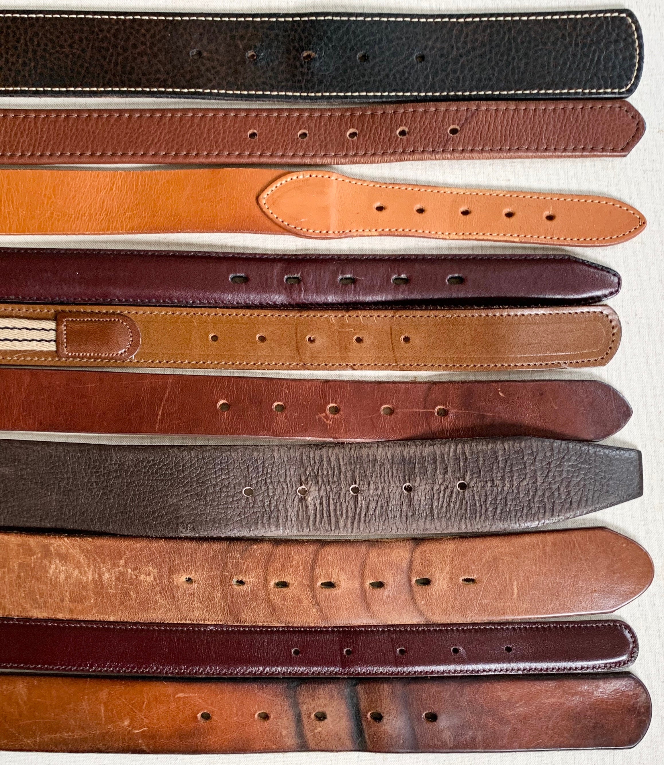 Plain Brown Leather Belt Belts Vintage Mens Women's Belts Etsy