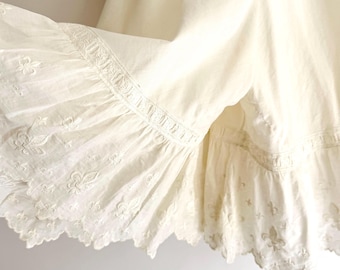 French Antique White Cotton Bloomers Knickers Historical Edwardian Victorian Undergarments