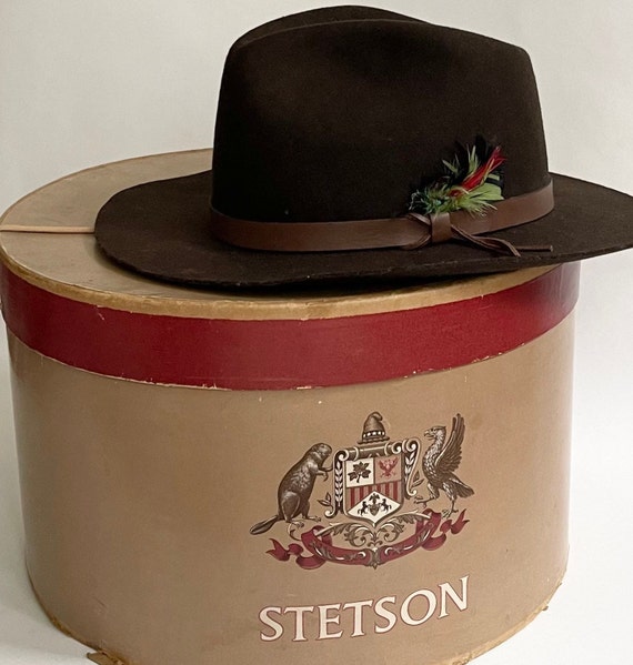 Old Stetson Fedora Cowboy Hat With Hat Box Vintage Stallion by - Etsy