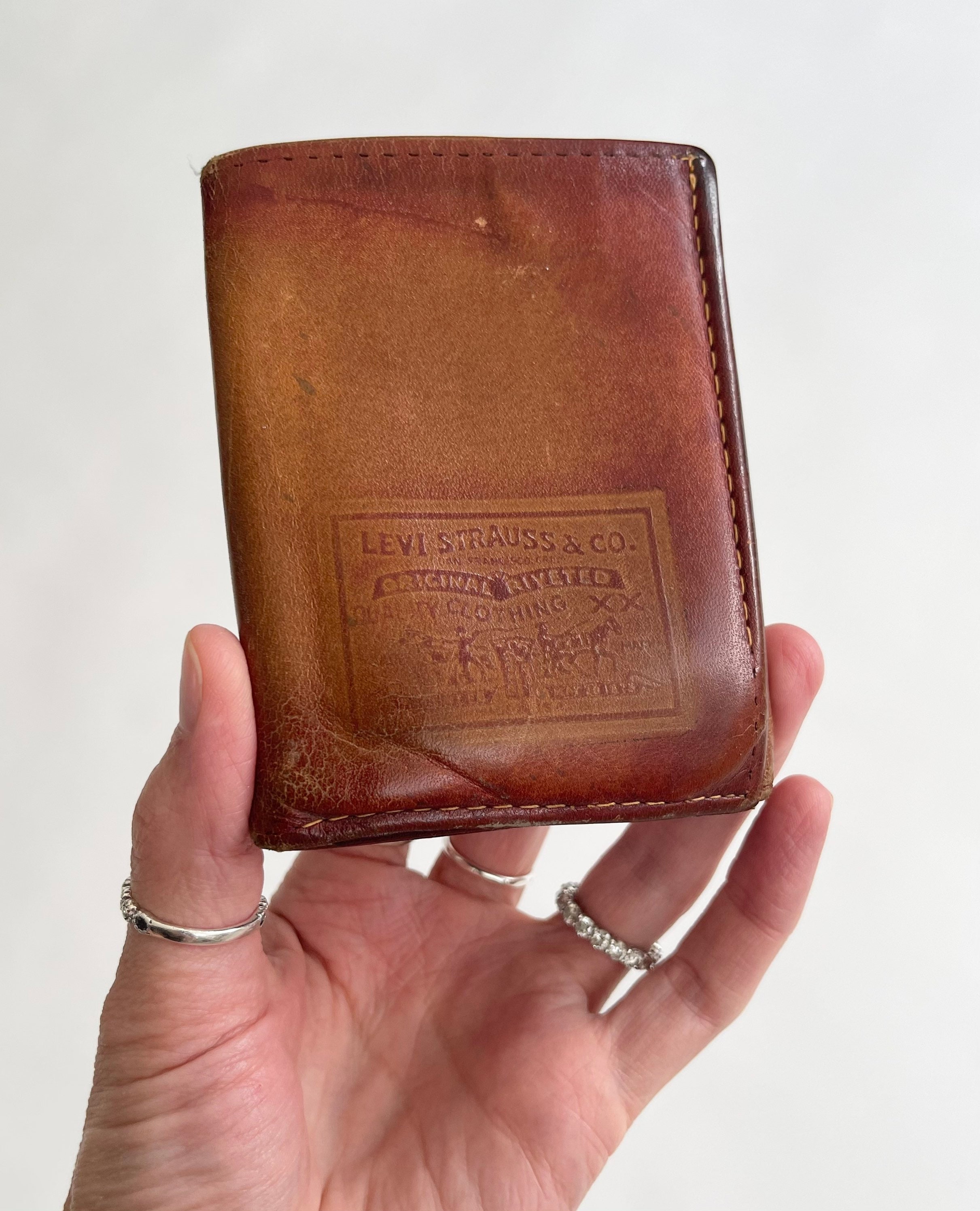 70s Levis Leather Wallet Billfold Vintage Mens Wallets Worn - Etsy 日本