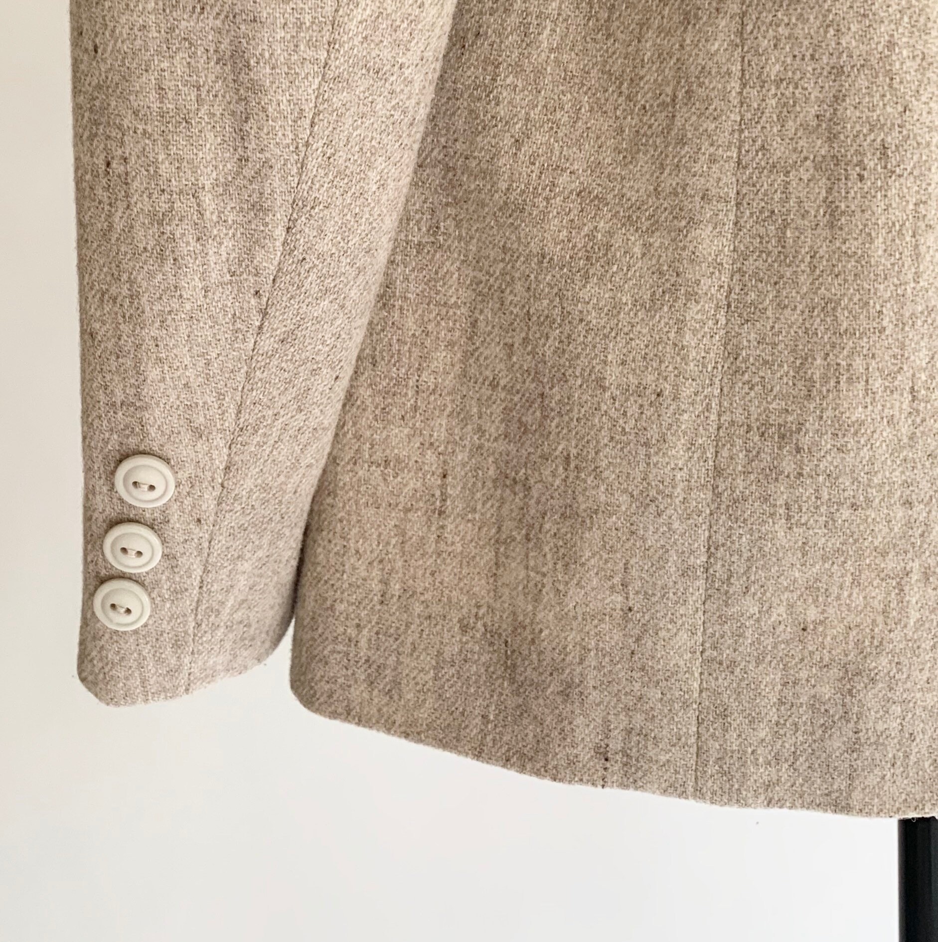 Oatmeal Beige Wool Jacket Blazer Coat Vintage Haberdashery Collection by Personal Slightly 