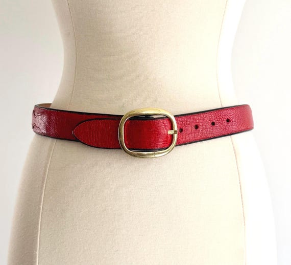Vintage Red Lucchese Western Belt Size 28
