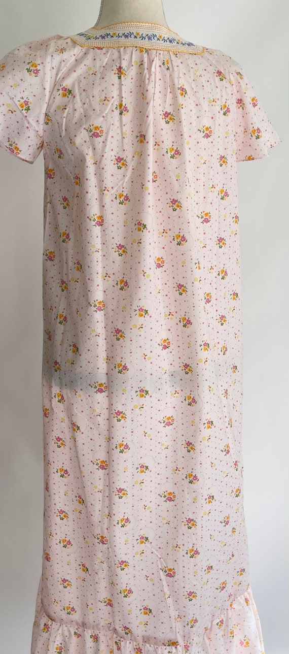 Floral Nightgown House Dress Robe Vintage Mid Cen… - image 9