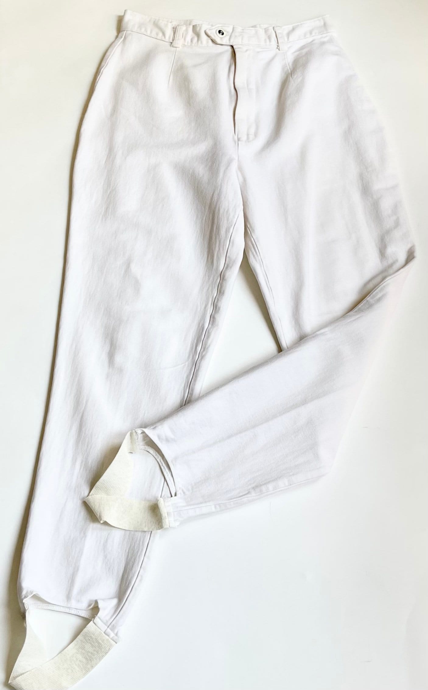 80s White Stirrup Pants Leggings Forenza Made in USA Vintage Cotton ...