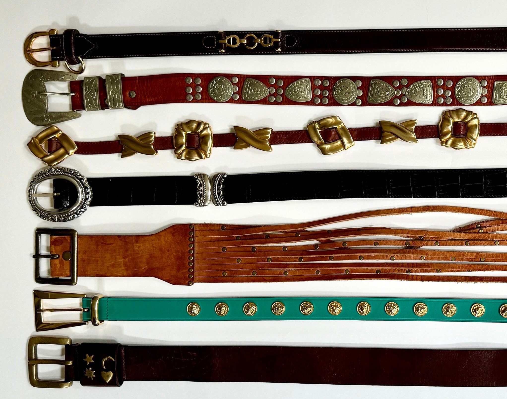 Vintage Embellished Studded Belt 80s 90s Western Glitzy Statement Belt Brown Turquoise Black Leather Strap Brass Gold Accents Studs - Etsy Vintage Embellished Studded Belt 80s 90s Western Glitzy Statement Belt Brown Turquoise Black Leather Strap Brass Gold Accents Studs - Etsy