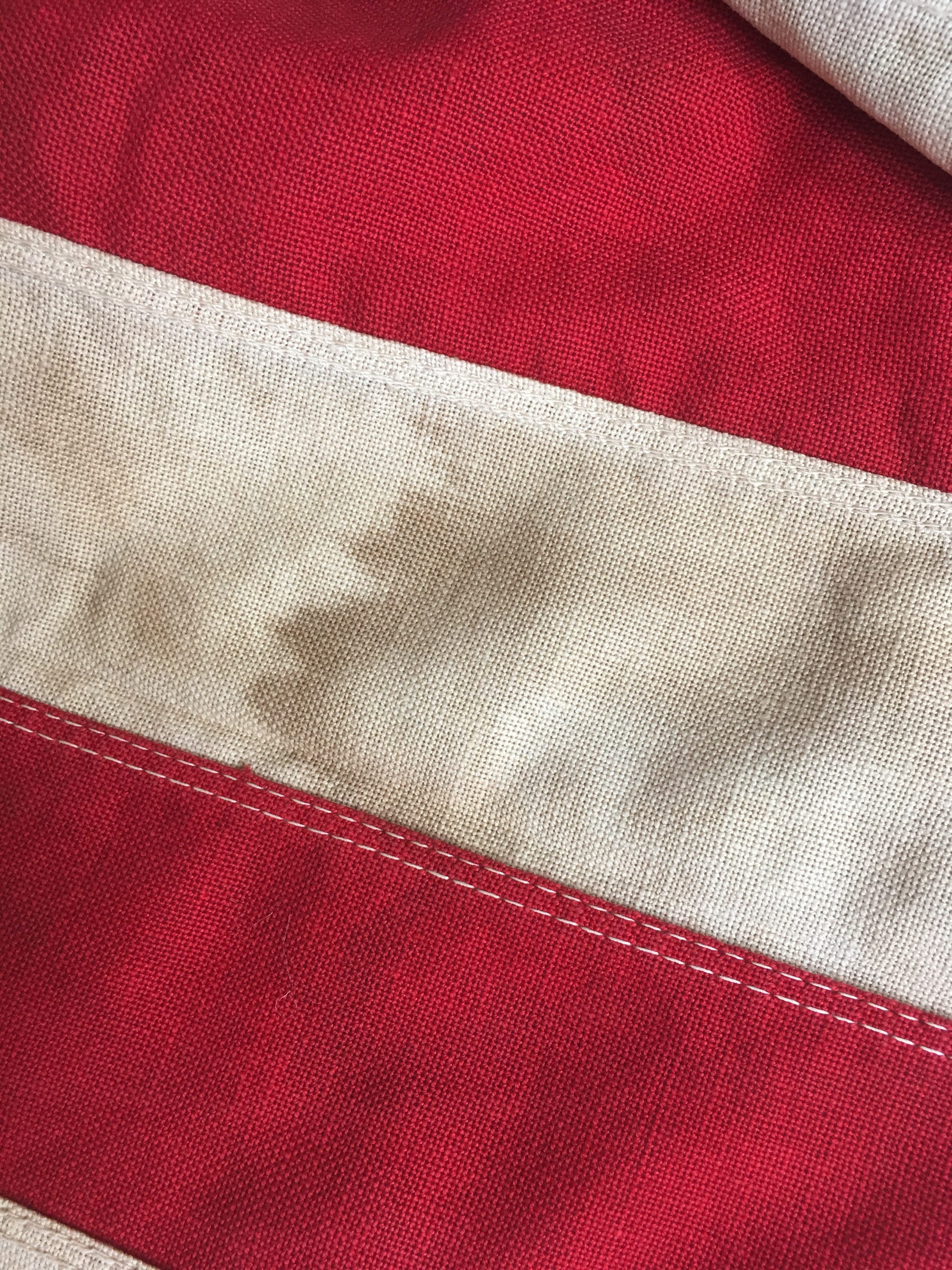 Rustic Distressed Cotton American Flag with Embroidered Stars