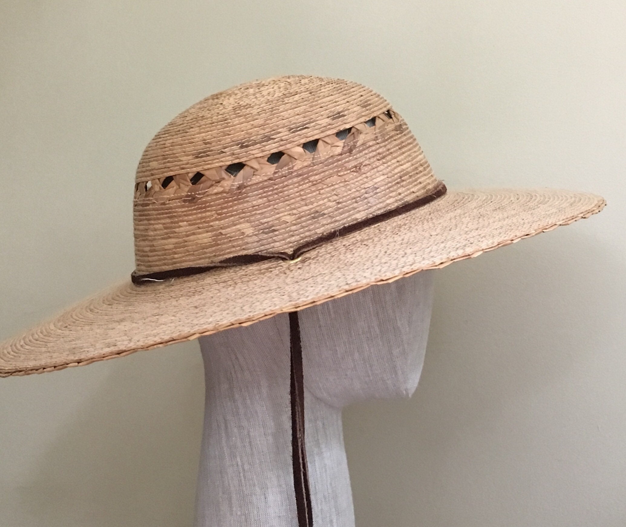 Woven Straw Hat Vintage Tula Austin TX Sun Boho Beach Womens Vintage ...