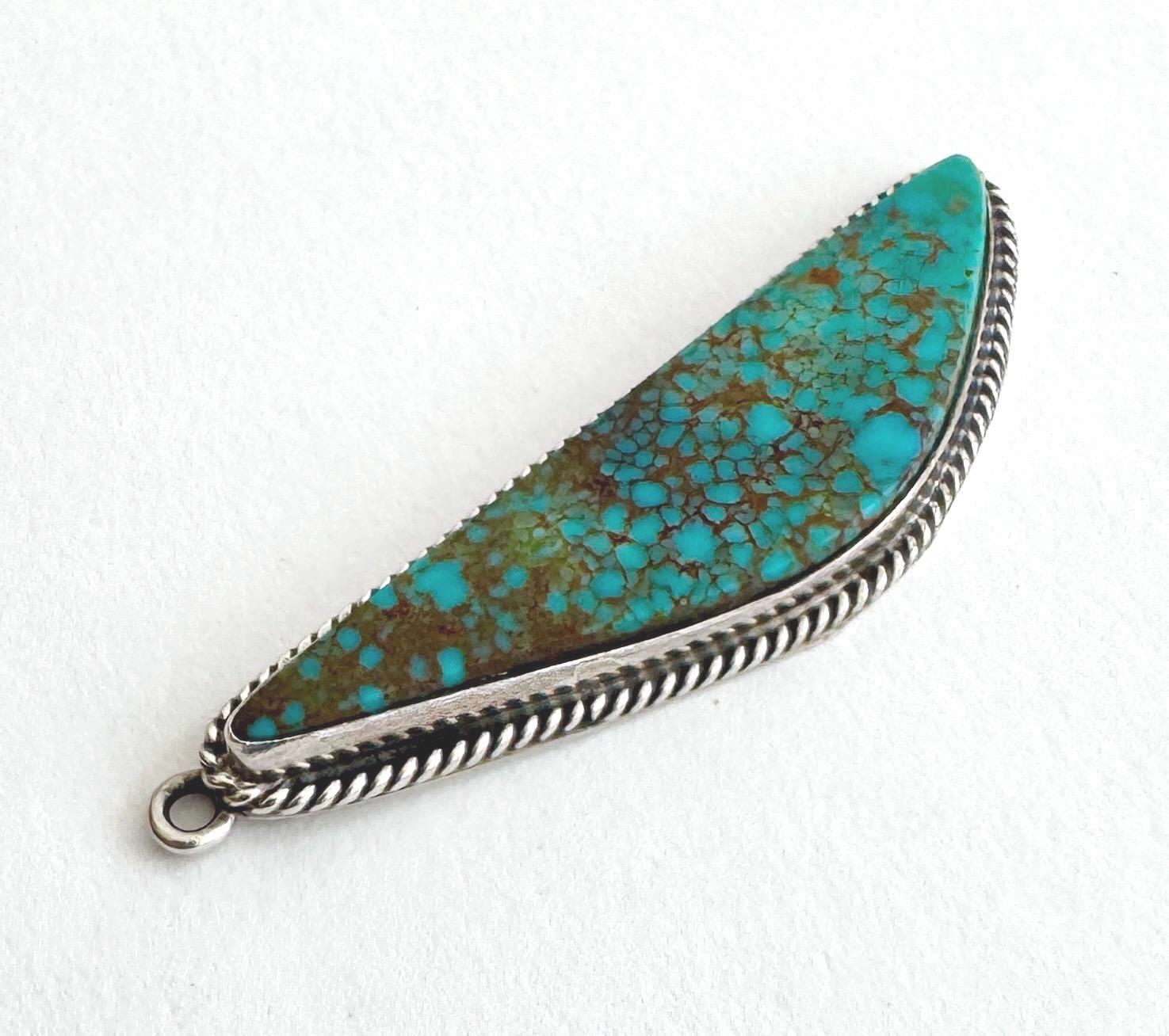 Excellent Native American Navajo Spiderweb Turquoise Sterling Silver Necklace Signed Excellent Native American Navajo Spiderweb Turquoise Sterling Silver Necklace Signed