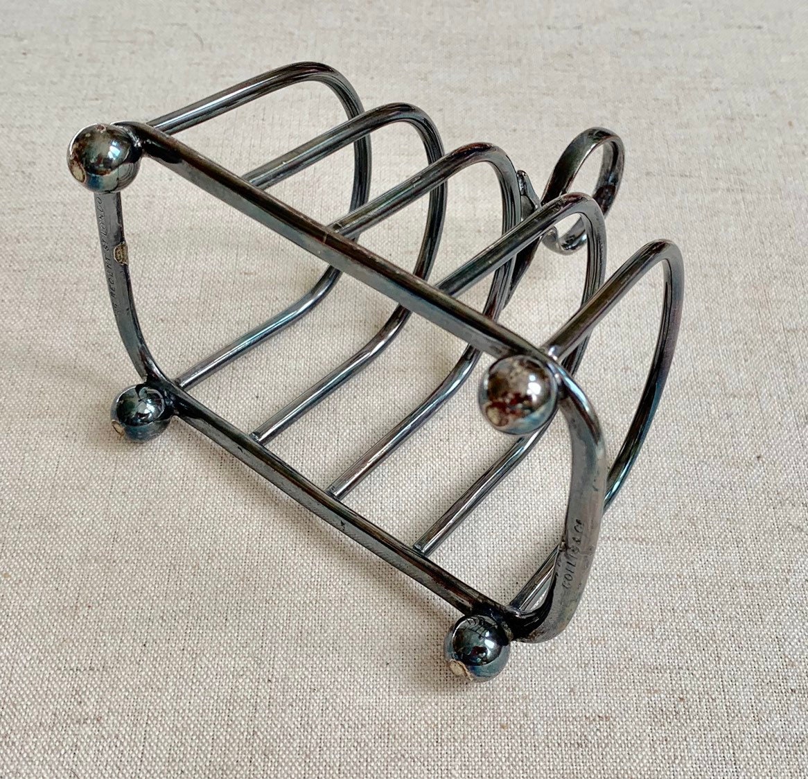 English Silver Toast Rack Holder Vintage Collis & Co Regent St London