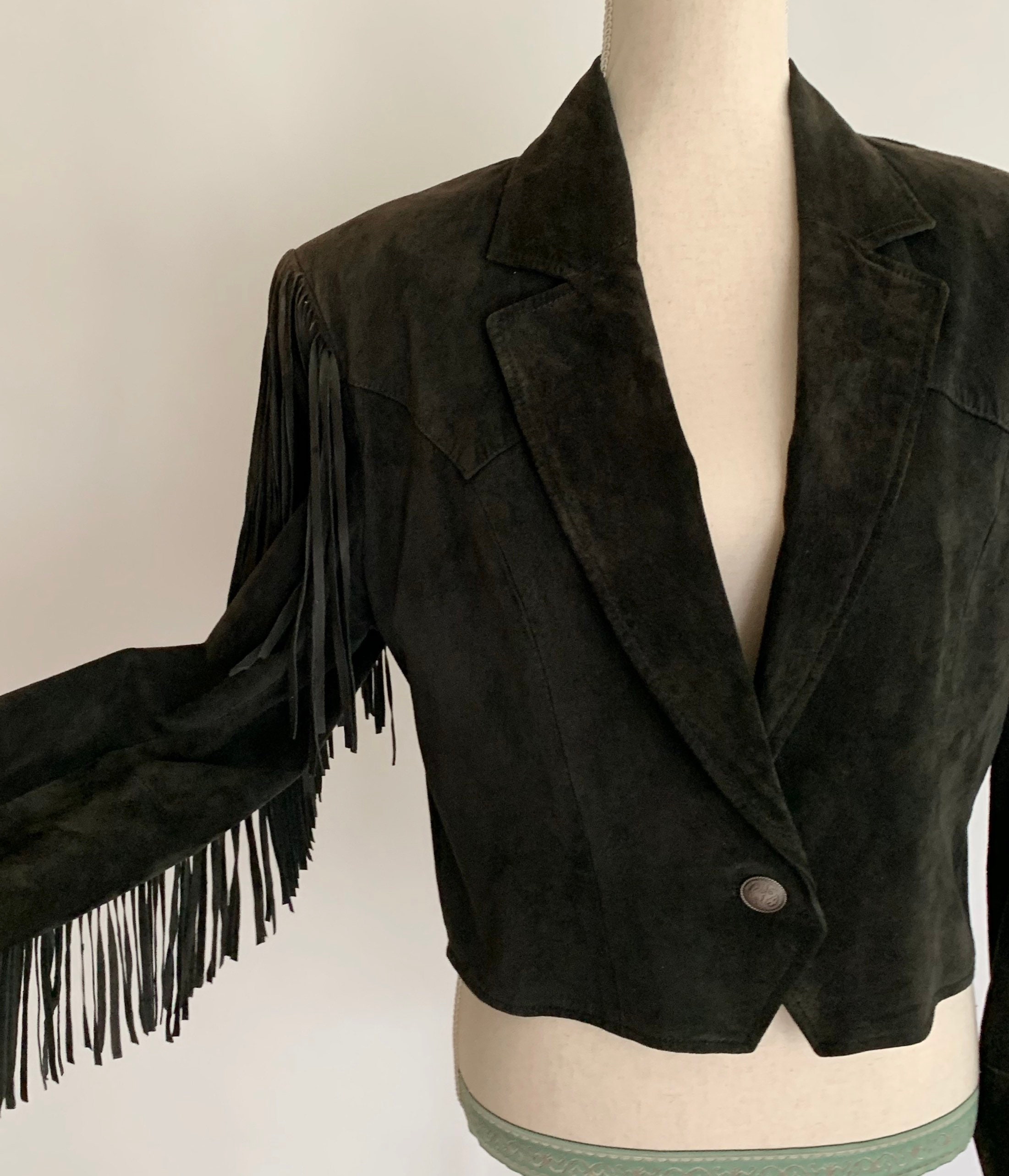 vintage suede fringe jacket