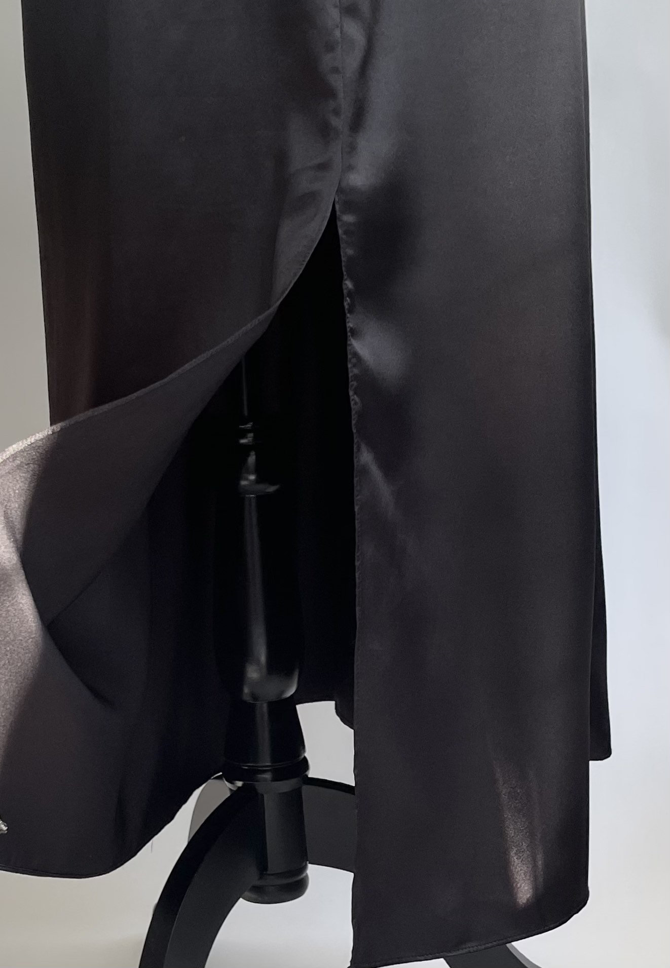 La Petite Coquette NYC Black Lace Dressing Gown House Dress Robe Slinky