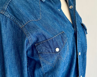 Vintage Wrangler Western Shirt Denim Shirt Vintage 70s 80s