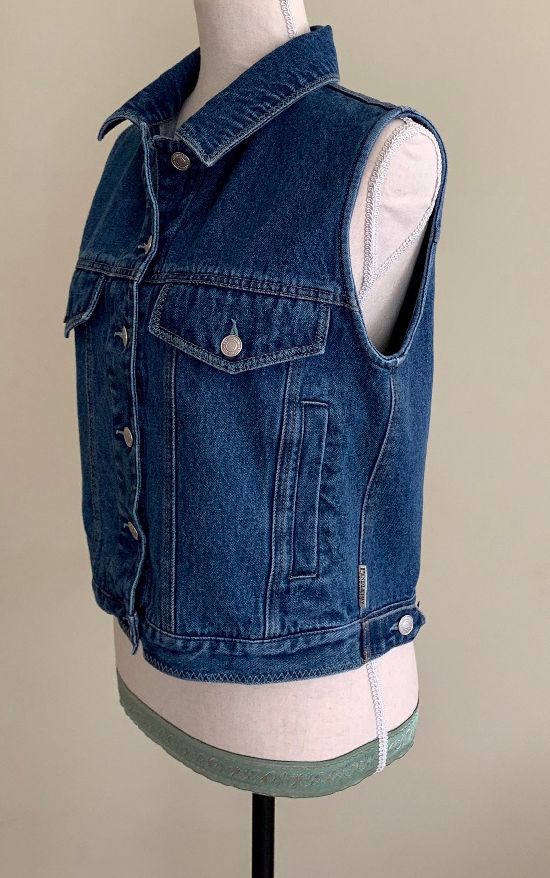 Pendleton Southwest Denim Vest Sleeveless Jacket Vintage 90s Medium ...