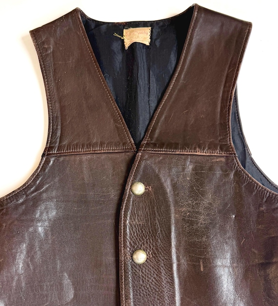 Vintage Handmade Buffalo Nickel Western Leather Vest