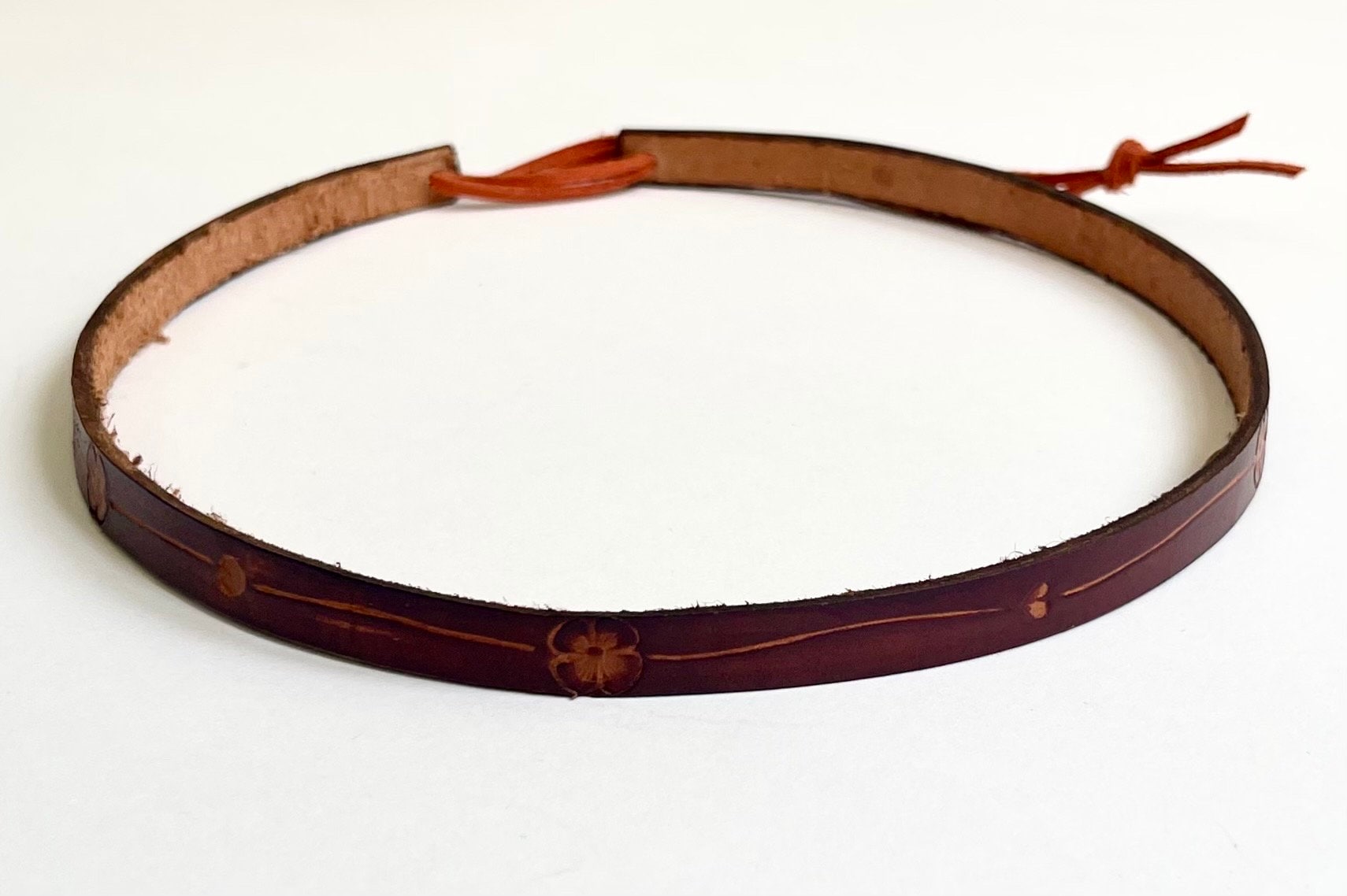 Western Leather Hat Band Cowboy Hat Band Repurposed from Vintage