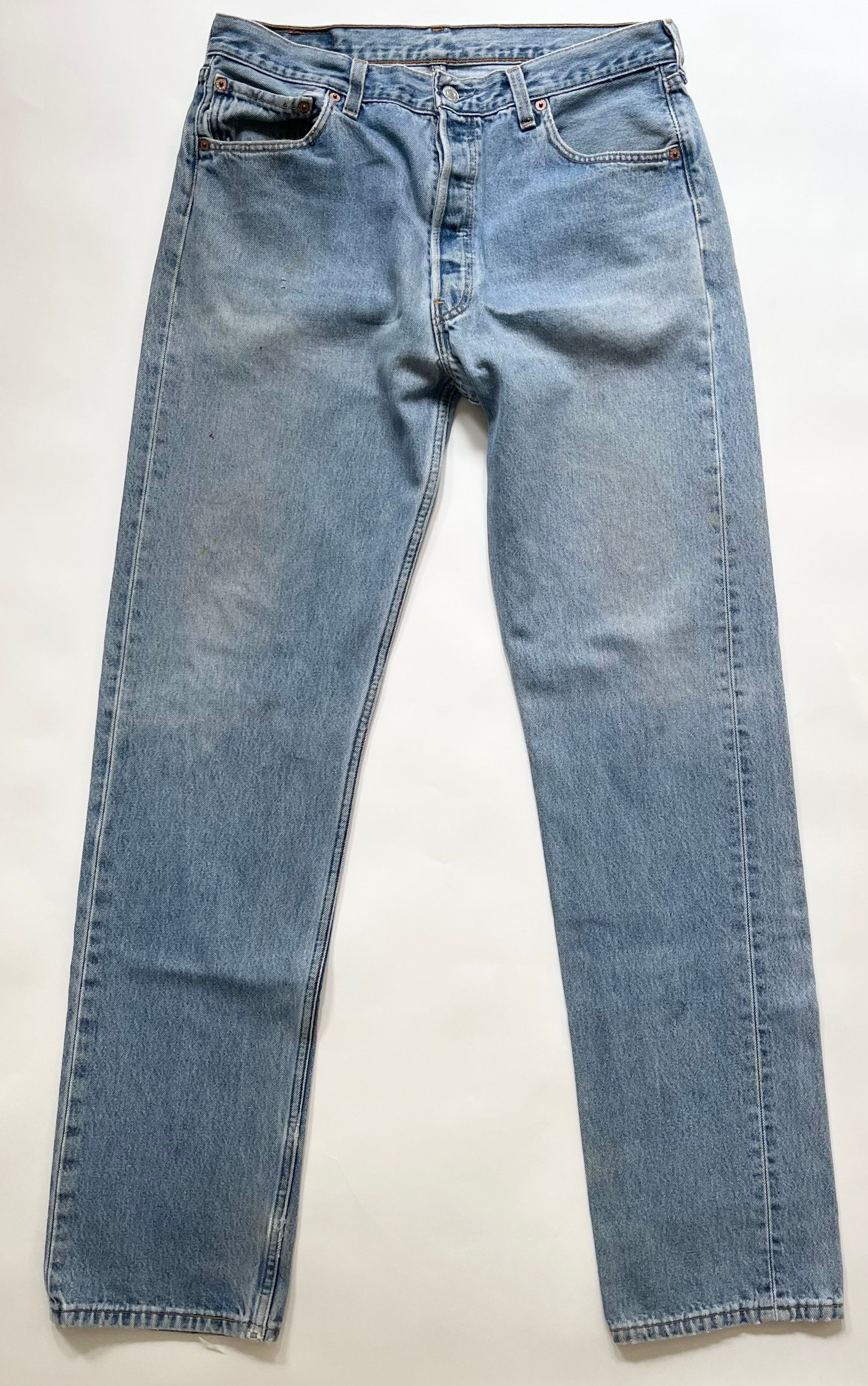 Vintage Levi's 501 Jeans Light Wash 80s All Cotton Denim Made in USA ...