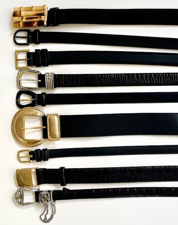 Solid Black Leather Belt Belts Vintage Women's Belts Plain Minimalist Simple Classic Wide Skinny Coach Brighton