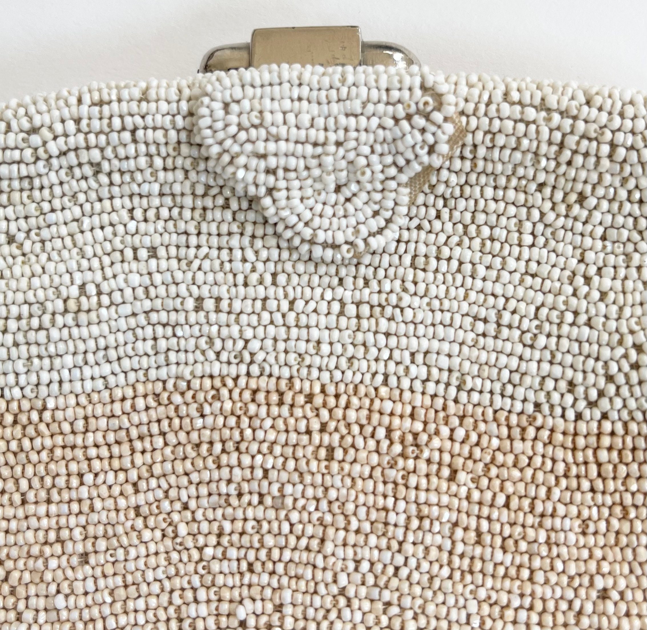 Vintage 1930s French Glass Seed Bead Evening Bag Clutch — The