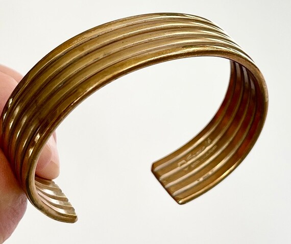Minimalist Solid Brass Cuff Bracelet Vintage Simp… - image 5