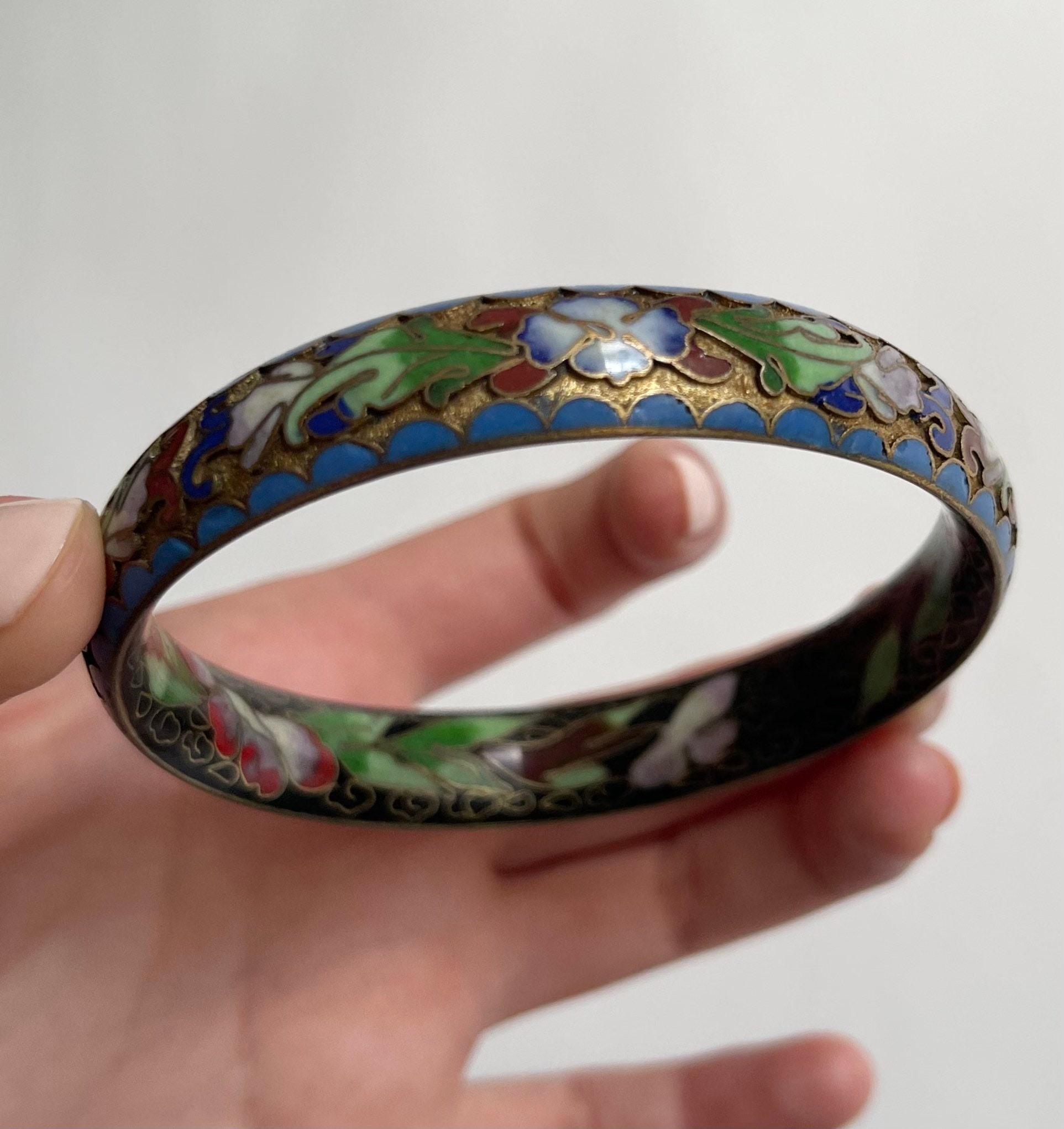 Chinese Flower Plague Bracelet