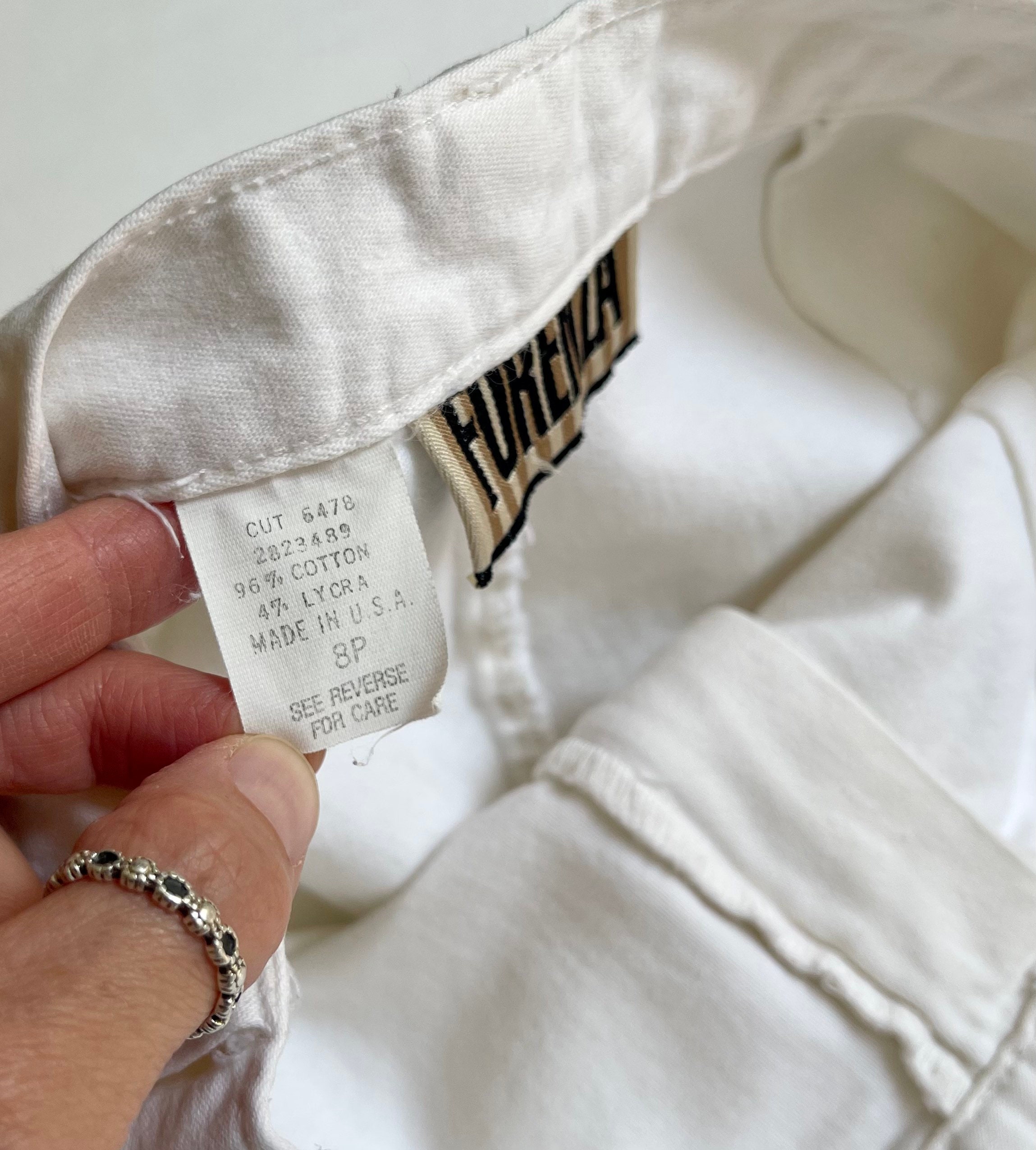 80s White Stirrup Pants Leggings Forenza Made in USA Vintage Cotton ...