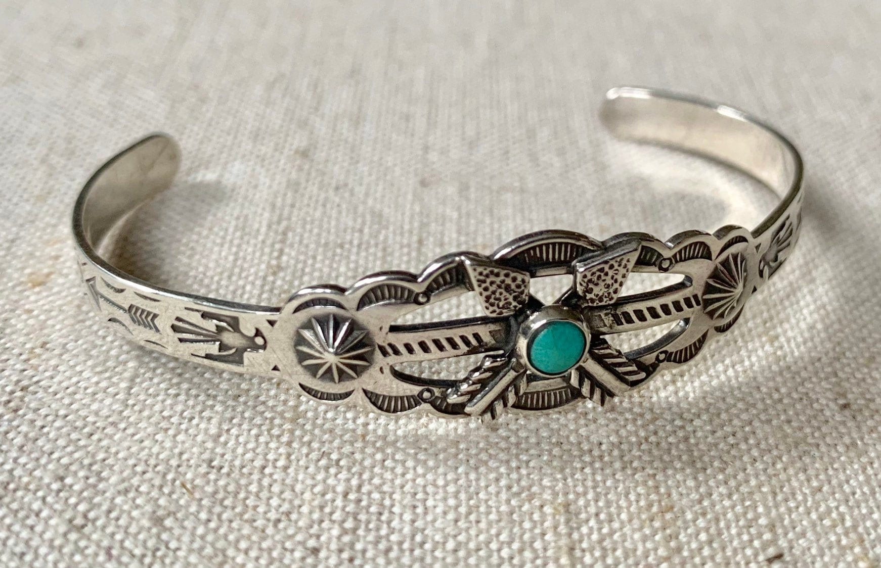 Child Turquoise Bracelet Cuff Baby Girl Teen Vintage Fred Harvey Era