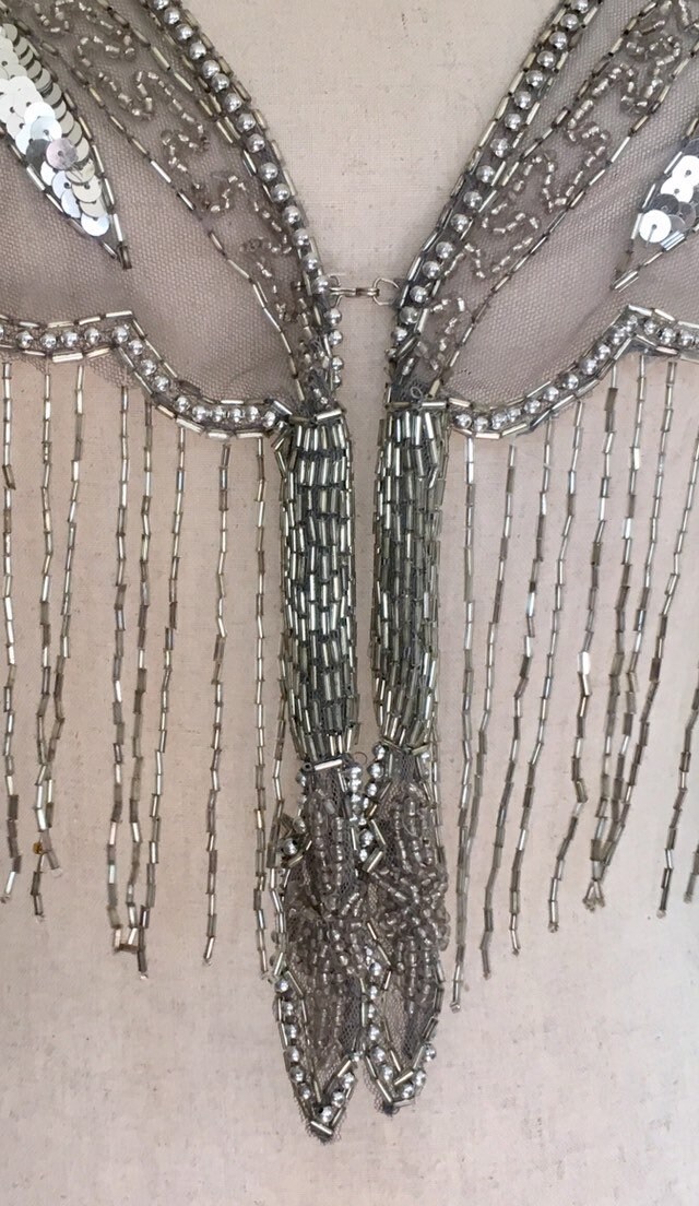 beaded silver shawl