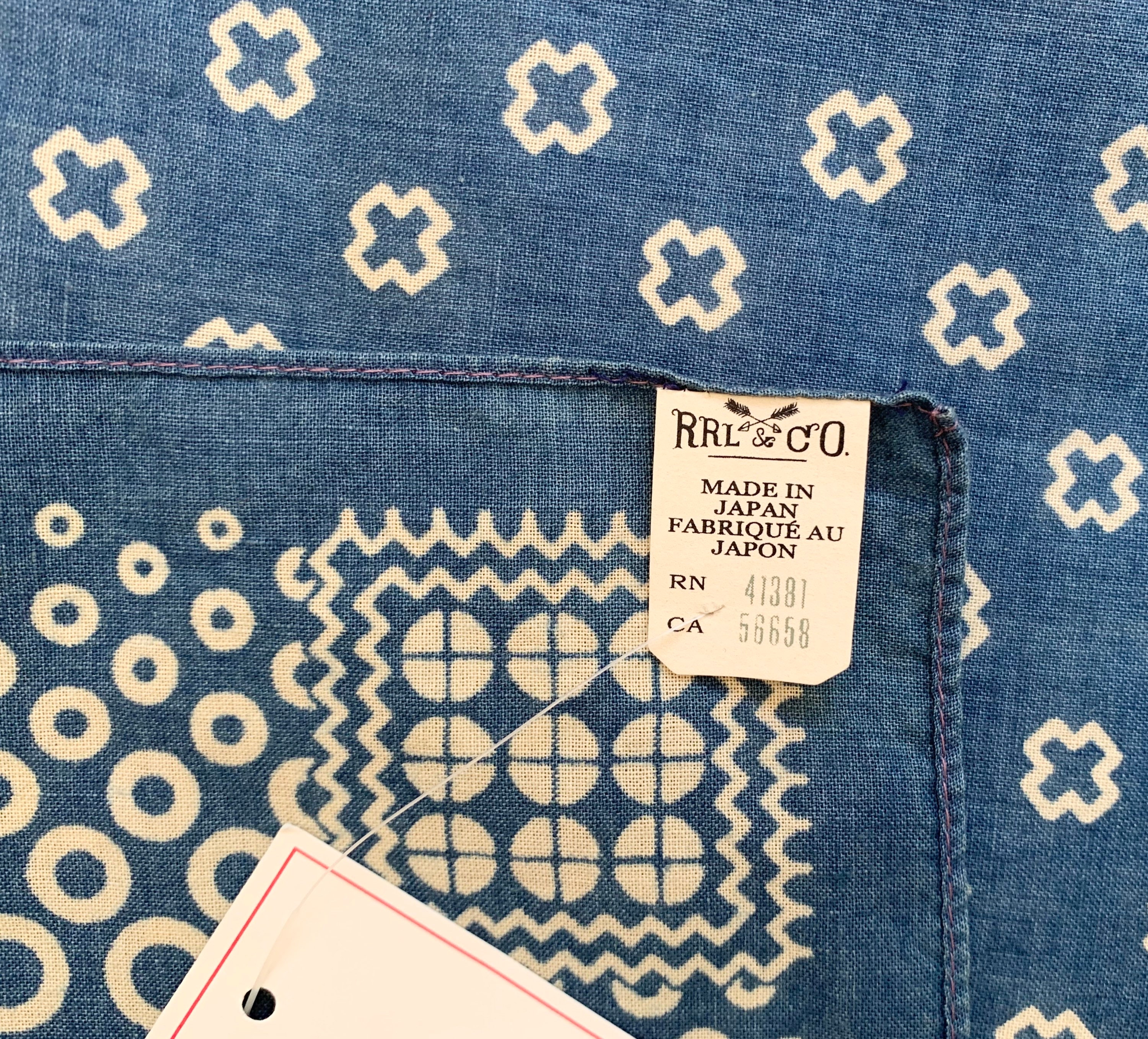 Double RL Bandana Indigo Blue Vintage New Old Stock with Original Tags