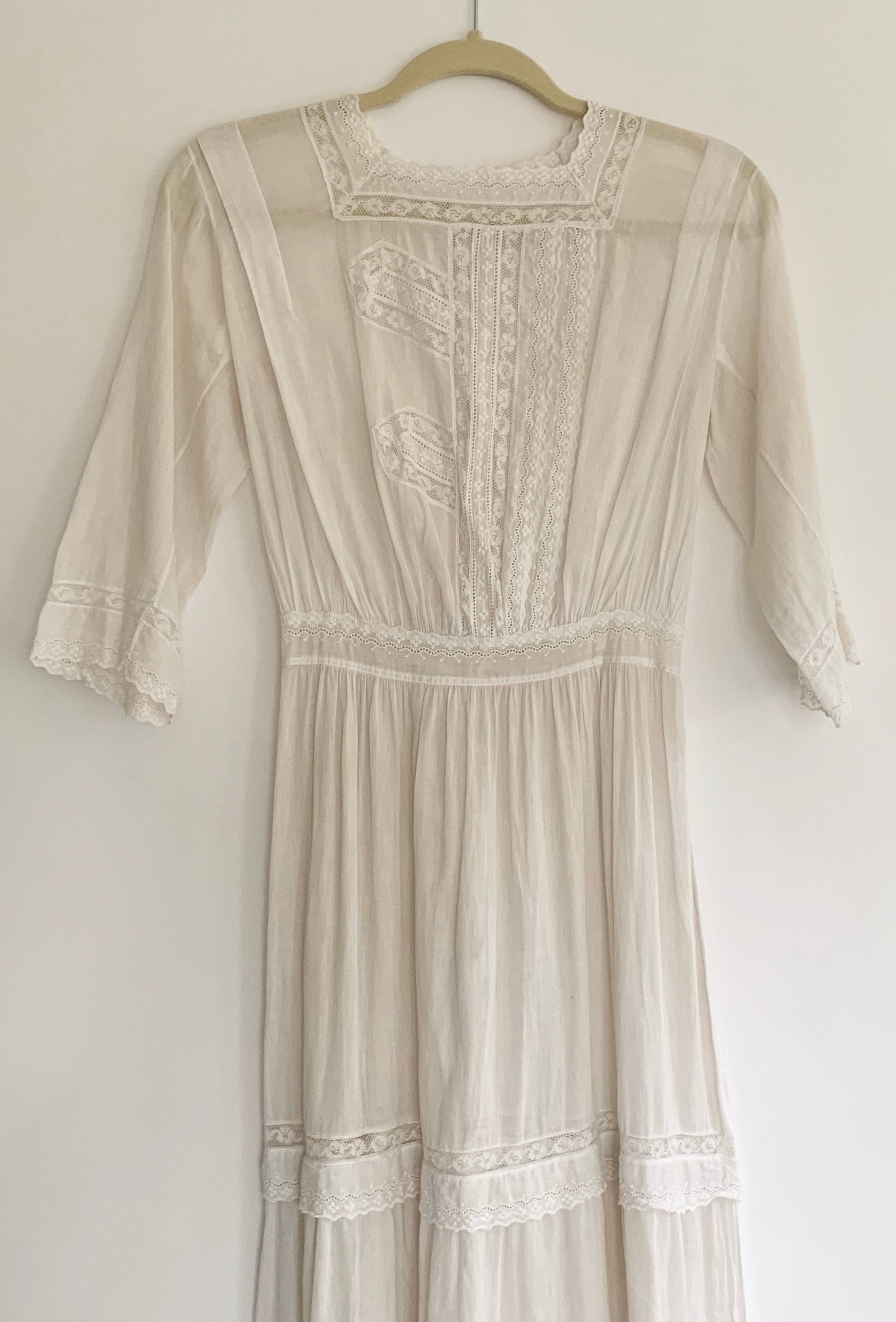 Antique Victorian Cotton Dress Vintage Sheer Lightweight Delicate White ...