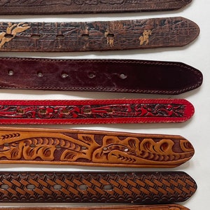Kid's Cross Tooled Leather Belt
