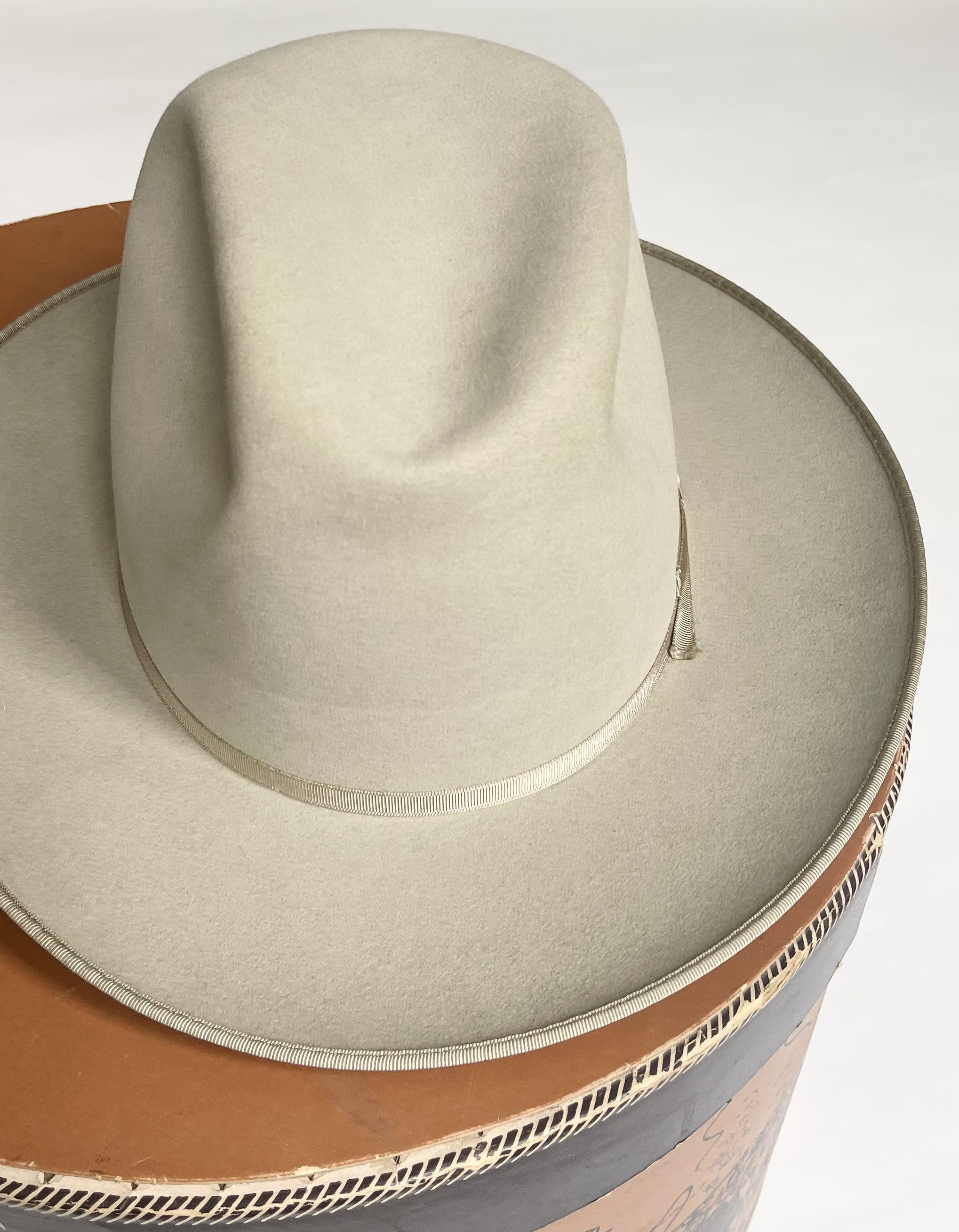 Stetson Cowboy Hat Fedora With Rare Hat Box Pale Beige Etsy