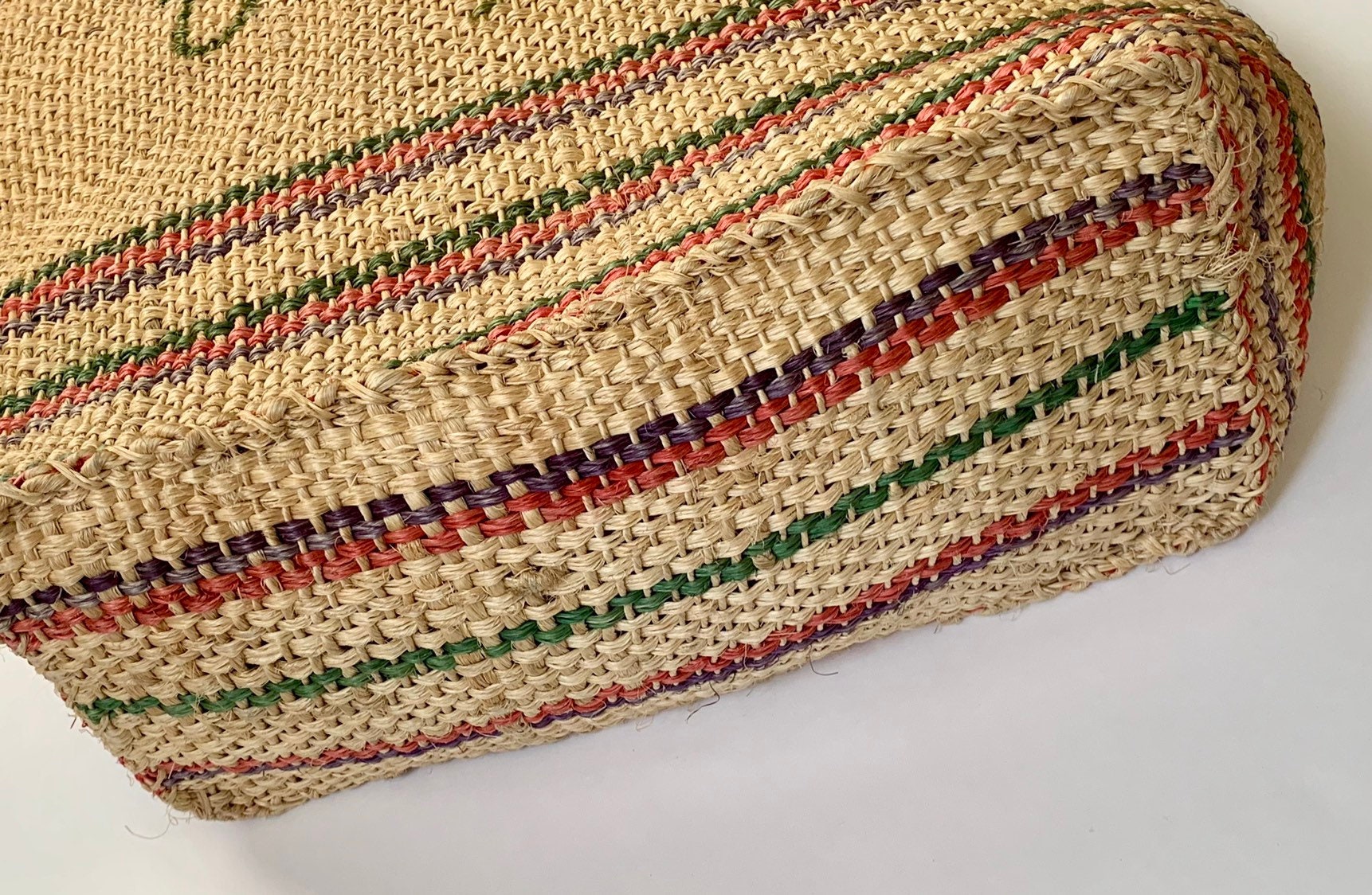 Costa Rica Jute Tote Bag Top Handle Retro Vintage Vacation Souvenir