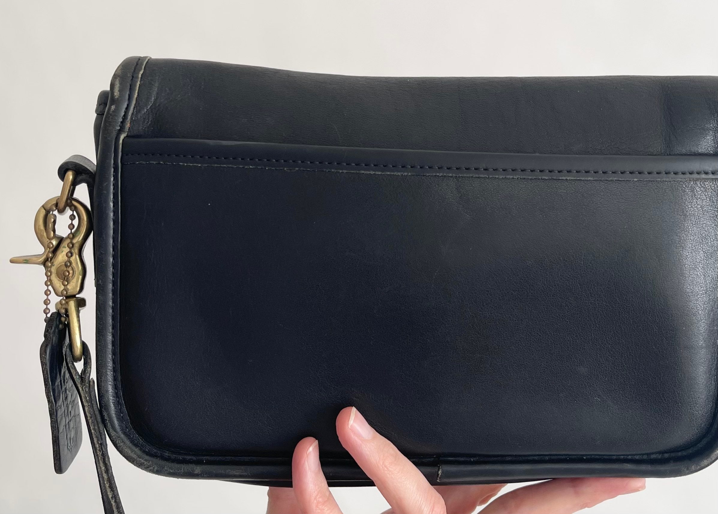 バッグ vintage coach old mini Boston BLACK Coach Vintage Old Boston Bag 2-Way Black Leather Travel