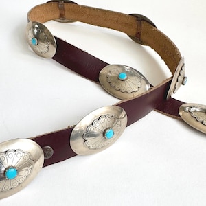 Vintage Turquoise Concho Belt Vintage Southwest Native  display picture 1