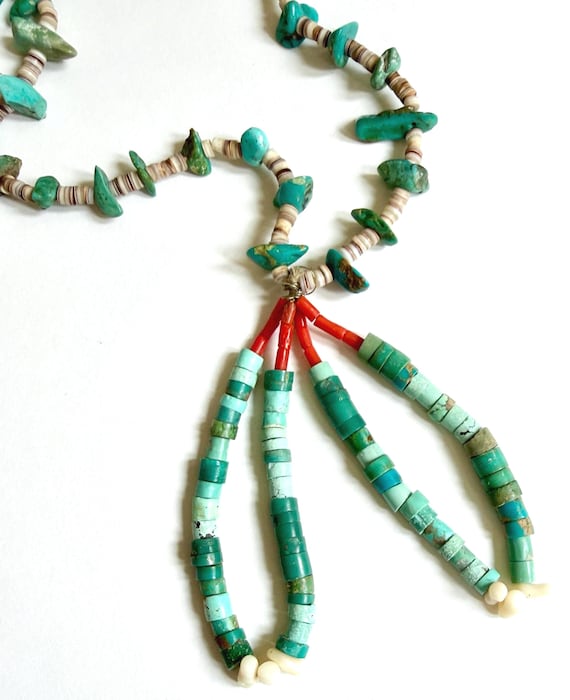 Vintage Native American Turquoise Jacla Necklace