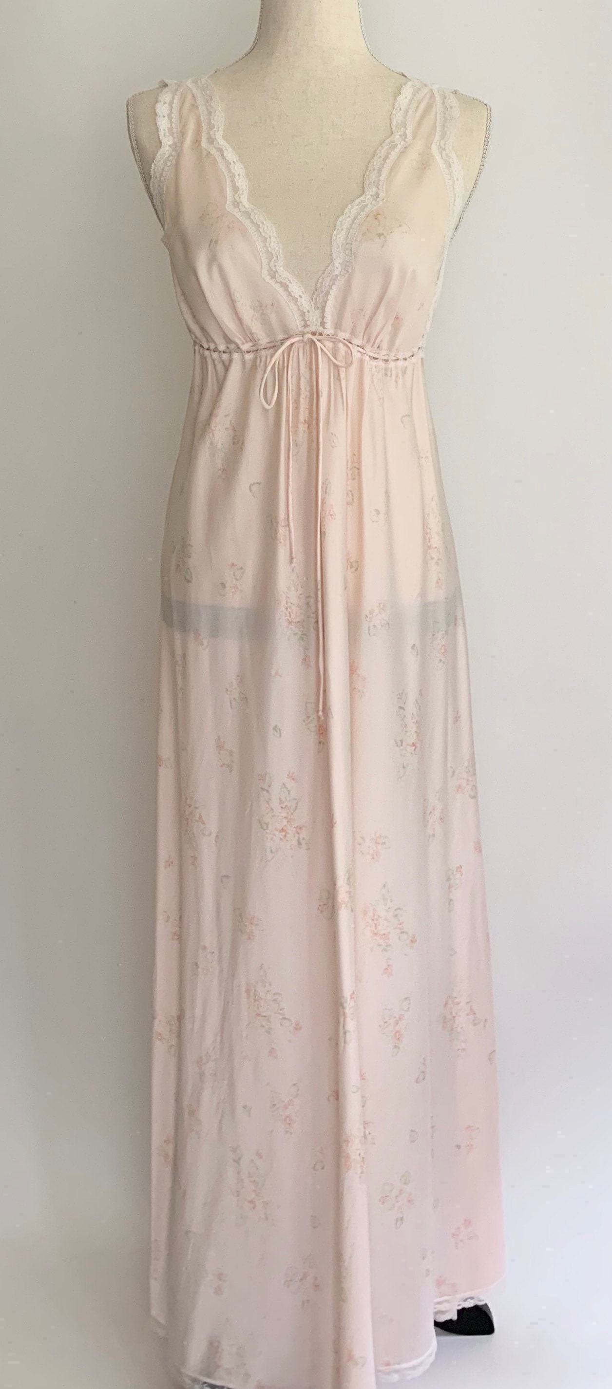 Christian Dior Nightwear Set Robe Nightgown Peignoir Long Floor Length ...