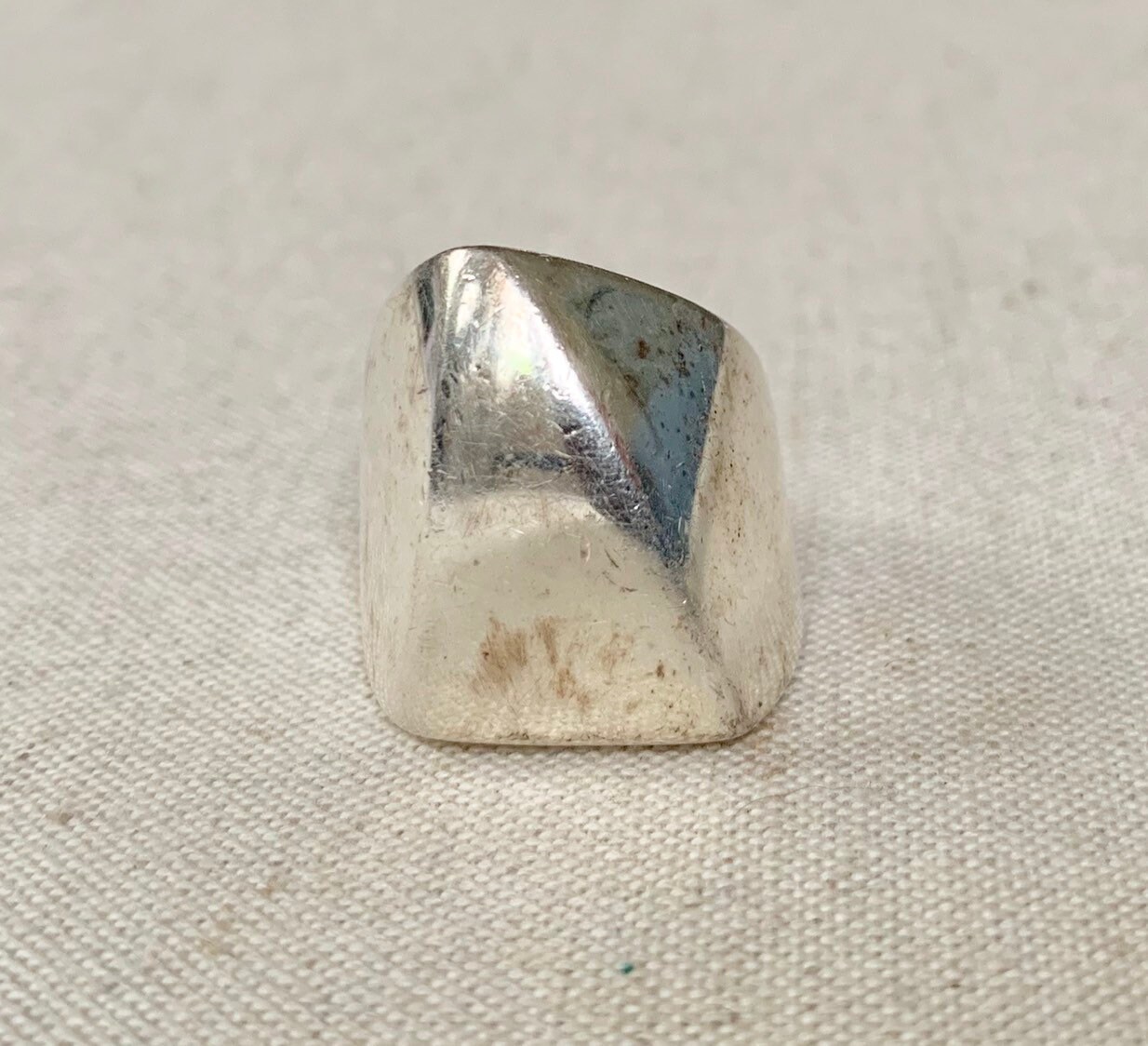 Italian Sterling Silver Ring Vintage Sculptural Modernist Minimal italian-sterling-silver-ring-vintage-sculptural-modernist-minimal