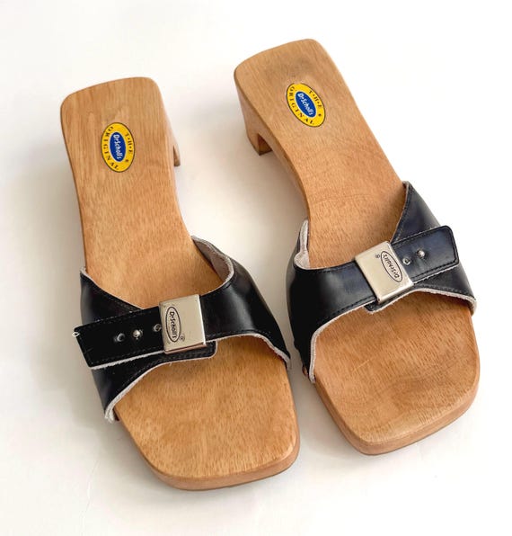 Vintage Dr. Scholl's Sandals Clogs Slides Made in Brazil Size 7M