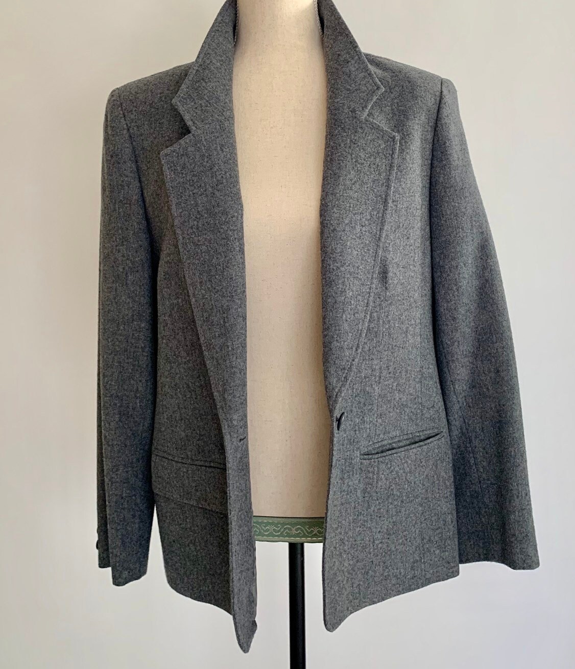 Pendleton Gray Wool Jacket Blazer Coat Vintage Charcoal Grey Virgin ...