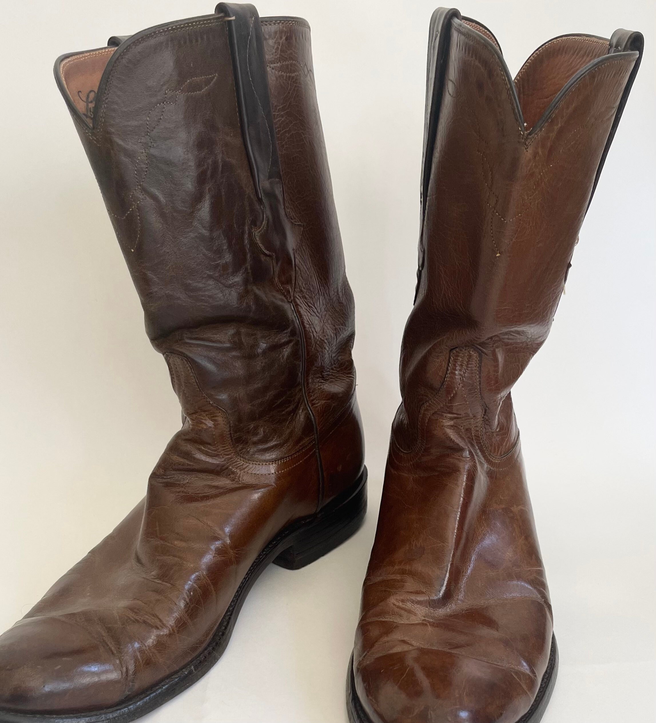 Handsome Lucchese Cowboy Boots Mens 9D Vintage Handmade Western Boots