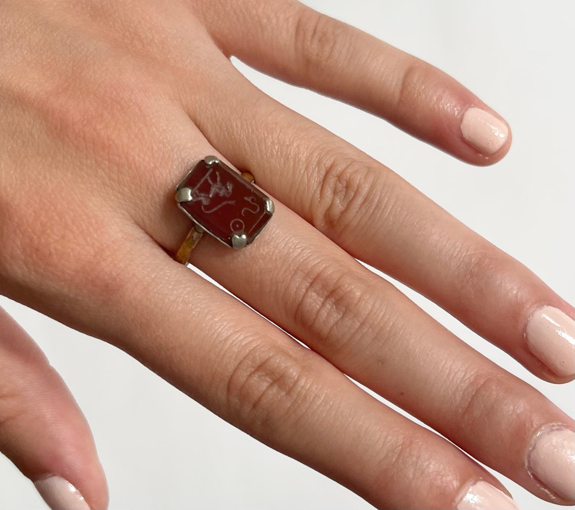 New! Very interesting carved carnelian ring that comes with an appraisal  from 2012. This could be from Turkey or Lebanon since the previo... |  Instagram