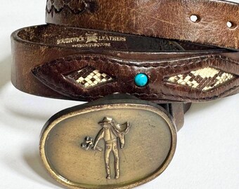 Levis Jeans Belt Buckle Two Horse Levi Strauss Brand Vintage 