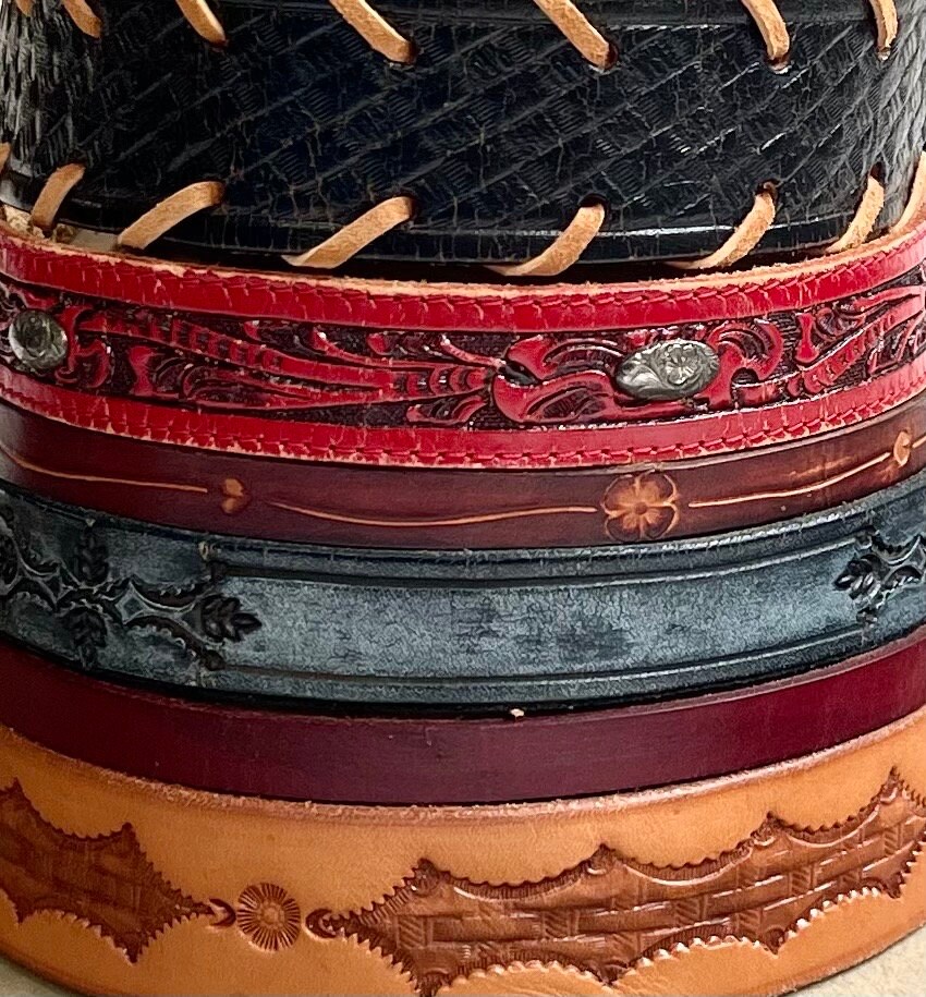 Western Leather Hat Band Cowboy Hat Band Repurposed from Vintage