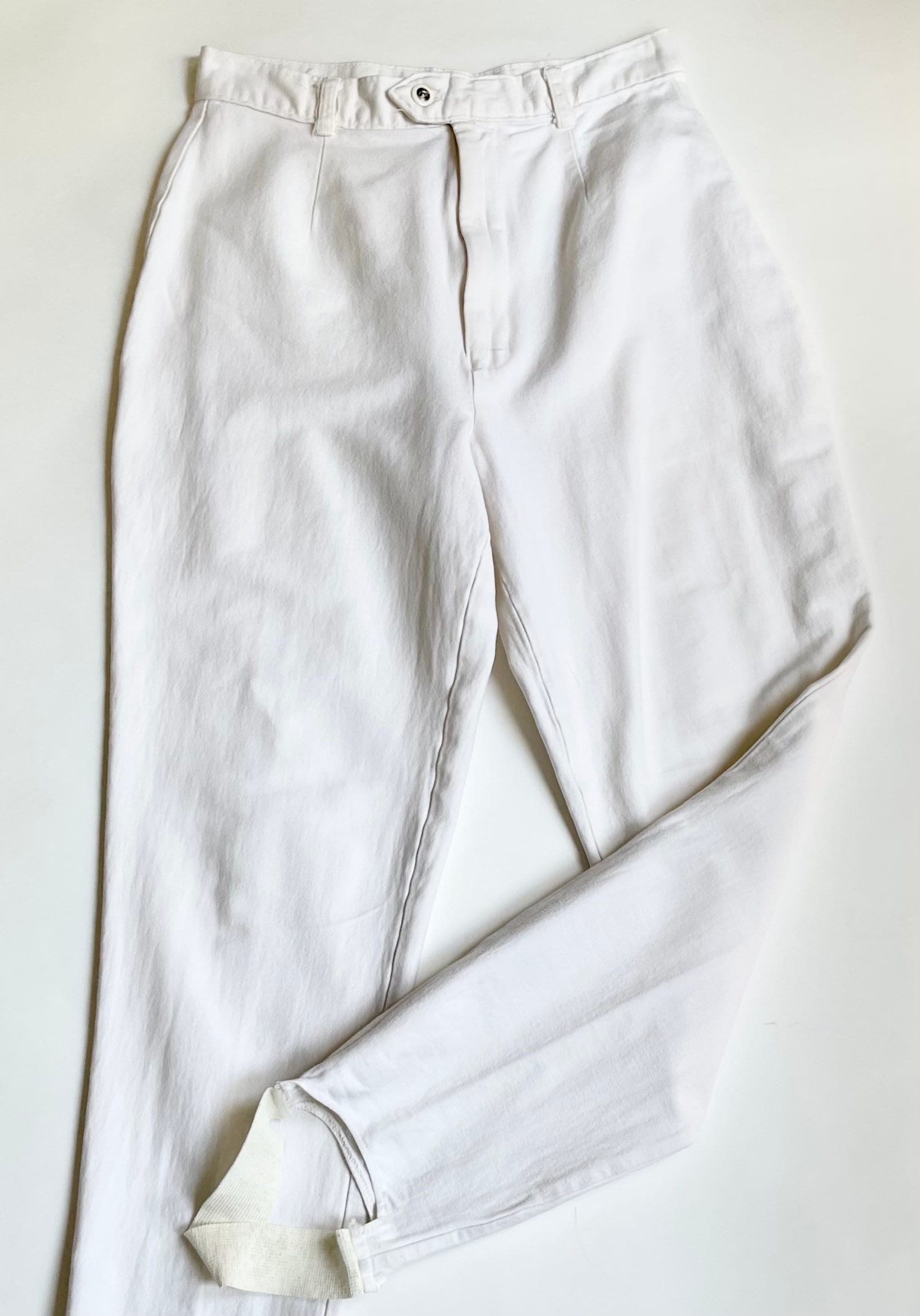 80s White Stirrup Pants Leggings Forenza Made in USA Vintage Cotton ...