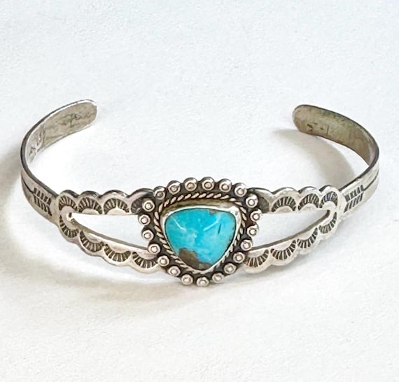 Fred Harvey Era Turquoise Cuff Bracelet Vintage Native American Navajo