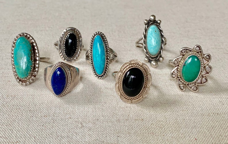 Black Agate Lapis Clasp Turquoise Sterling Oval