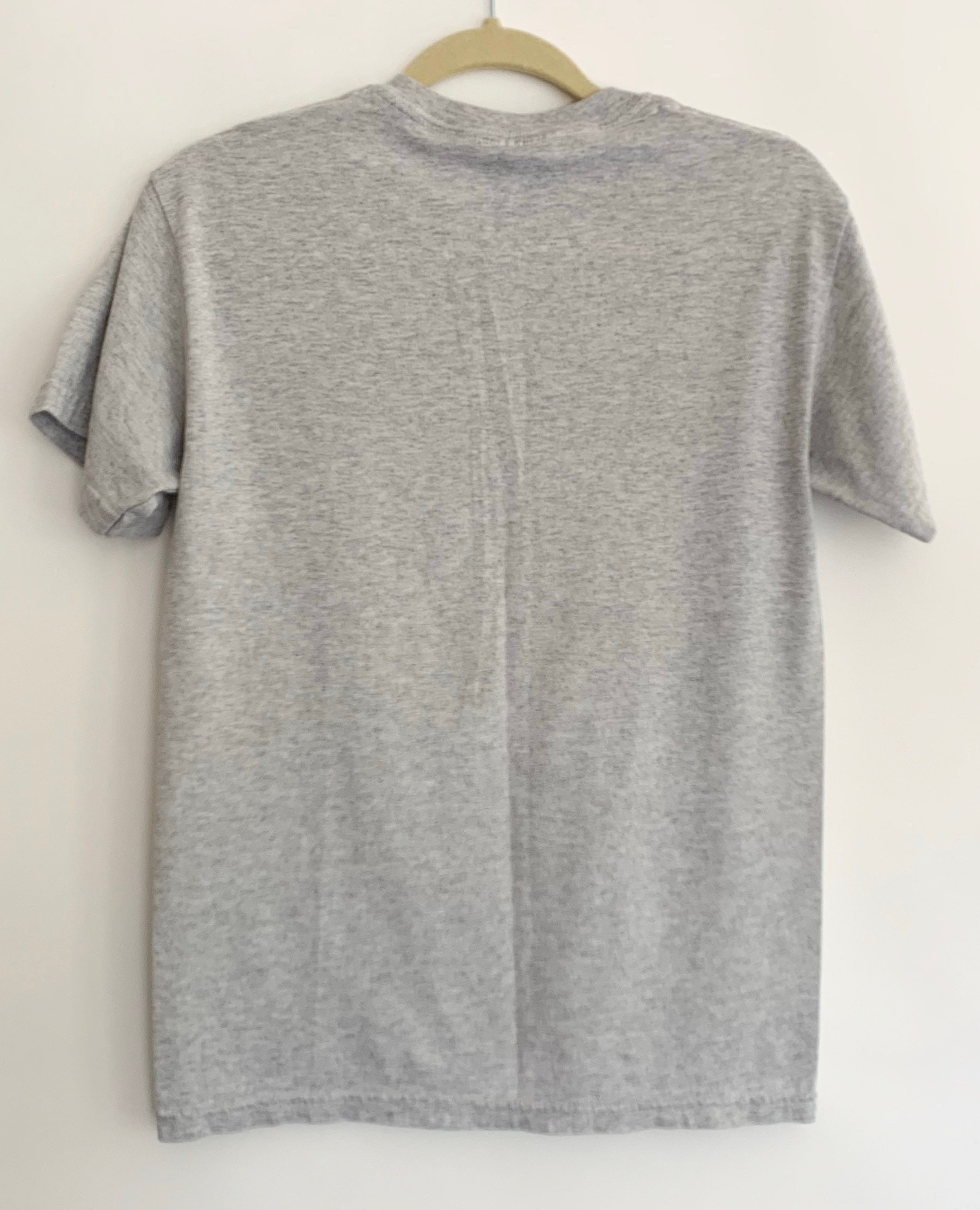 Vintage Track Athletic Shirt Grey Gray 50 50 Cotton Poly Blend High