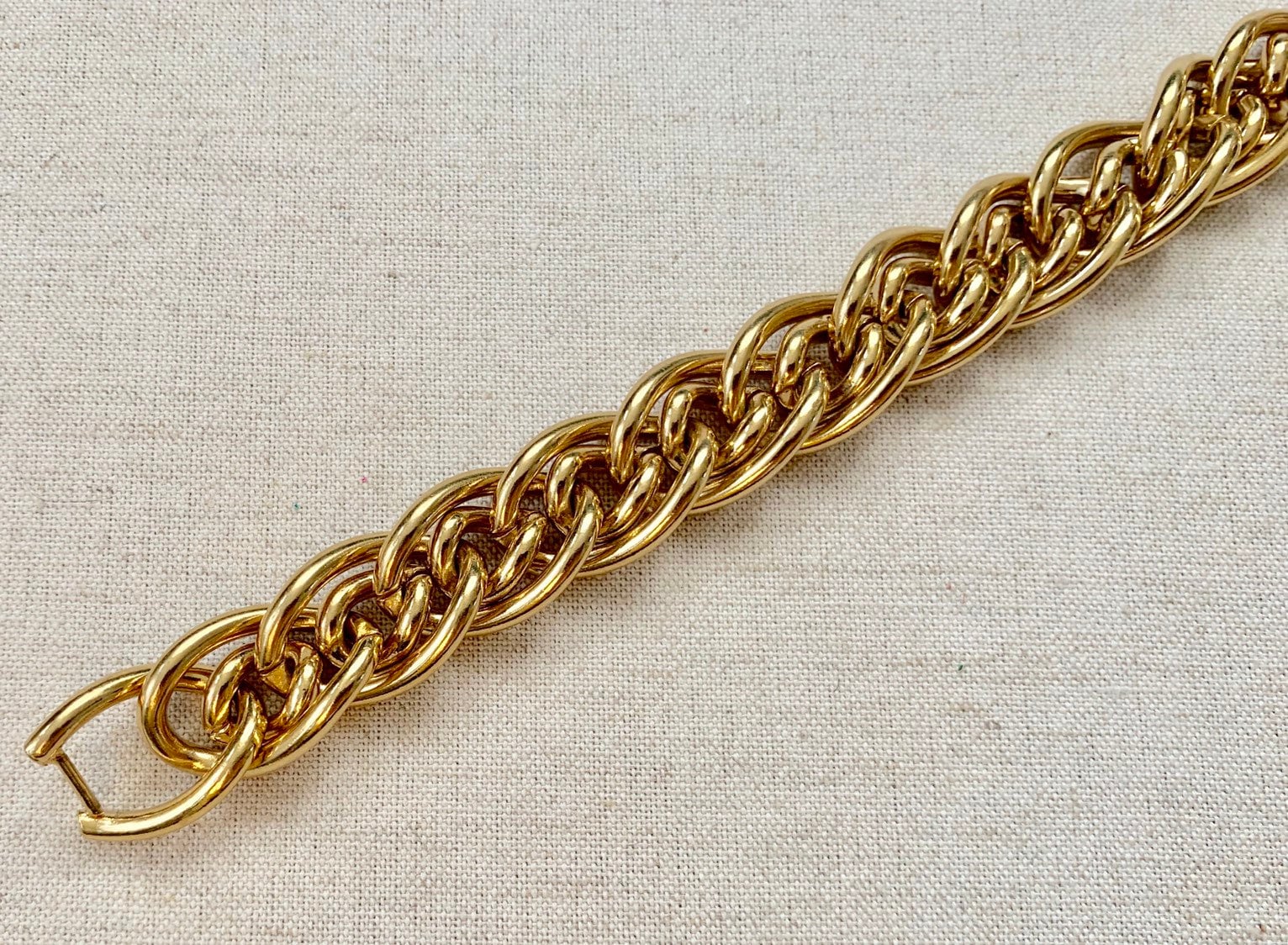 80s Gold Link Bracelet Vintage Napier with Original Tag Chunky Heavy