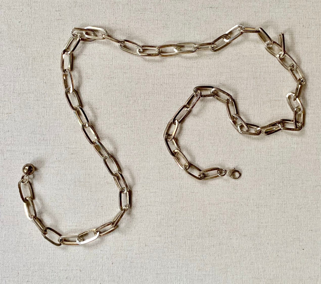 80s Gold Chain Belt Vintage Belts Adjustable Length Chain Link Rock and